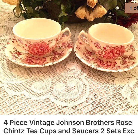 Johnson Brothers Kitchen 2 Vintage Johnson Bros Rose Chintz Tea